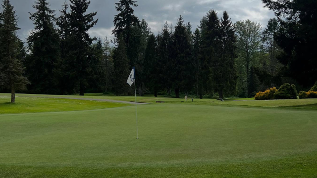 Flag on golf course