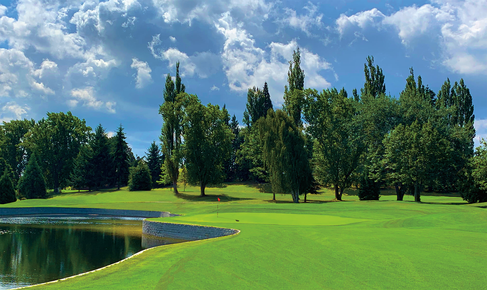 Pond on golf course